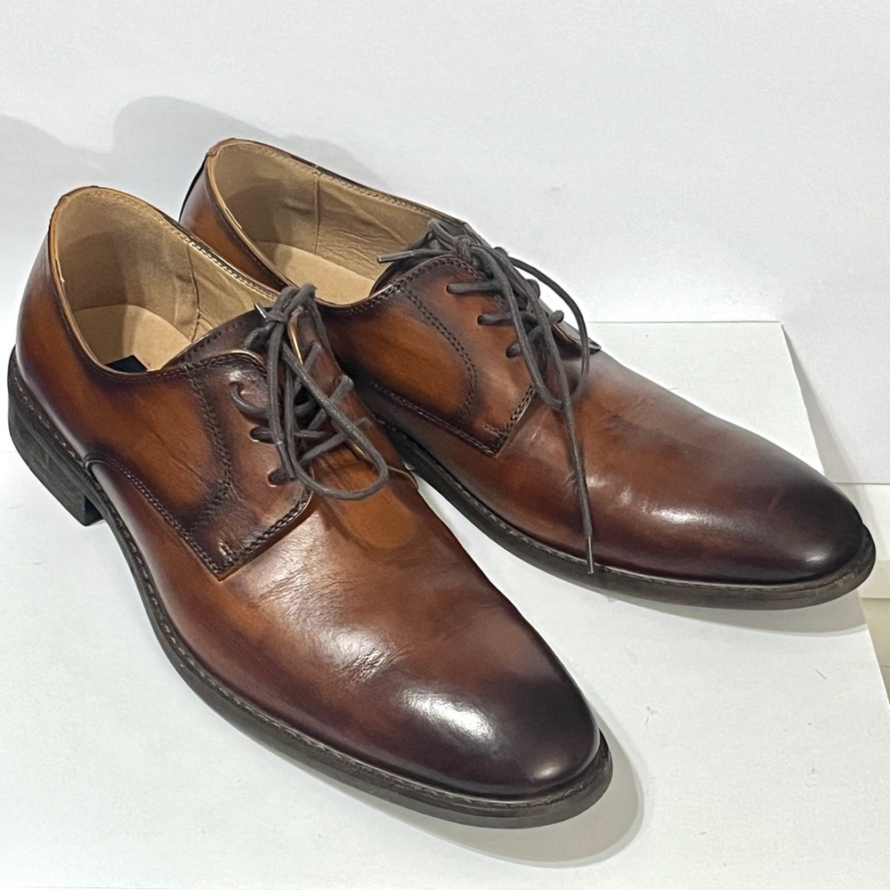 La Milano Luwin Memory Foam Cognac Distressed Look Oxfords 11M